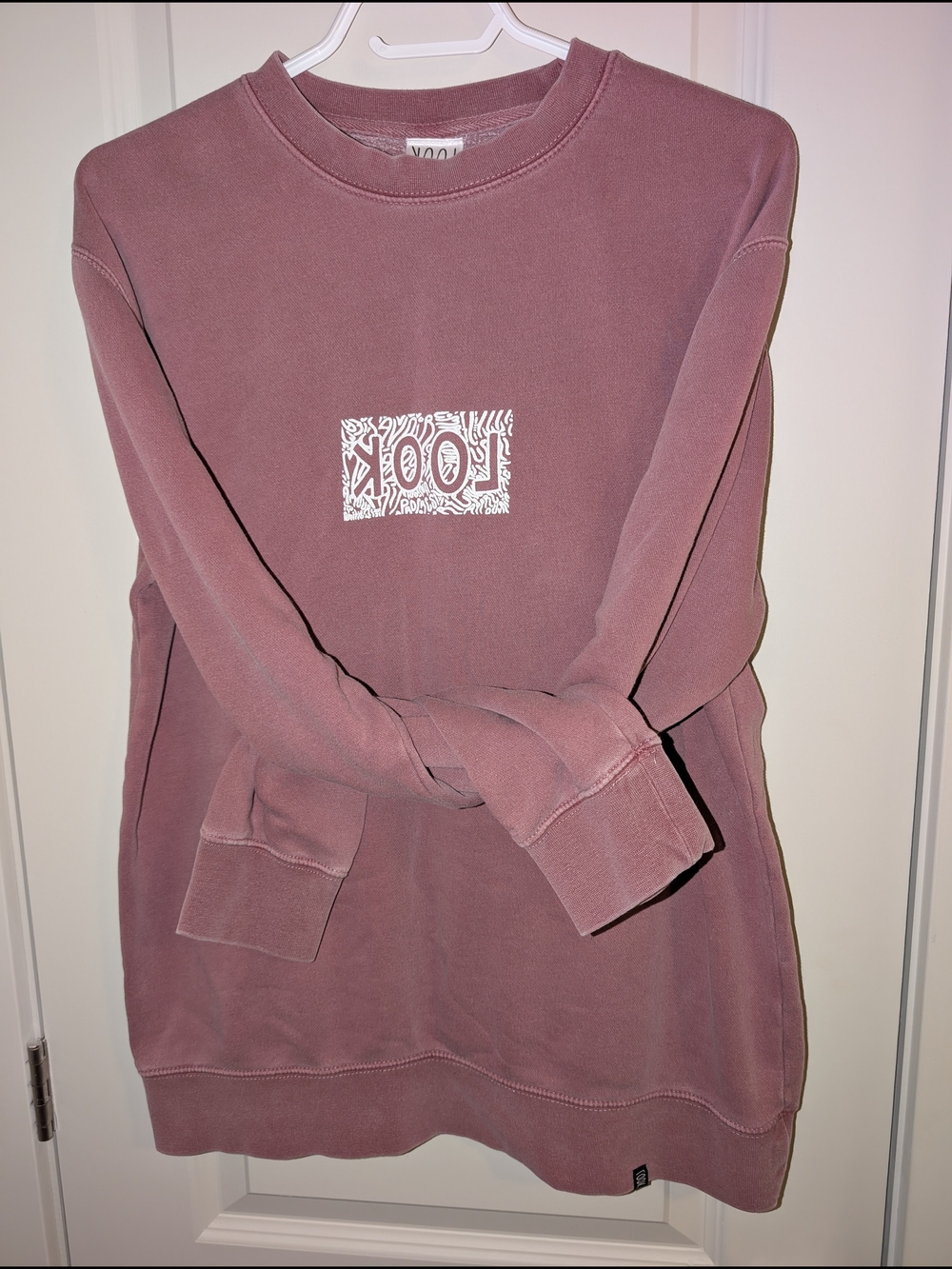 Rust Pink Crewneck Sweatshirt with Center Graphic
